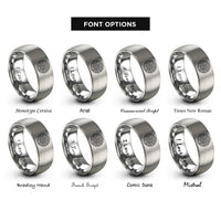 font options for inside engraving on gray knot shaded rings