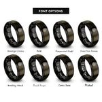 font options for inside engraving on gunmetal & black knot shaded rings