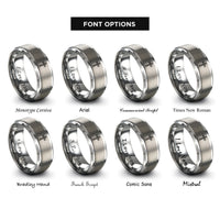 font options for inside engraving on gray knotwork cross rings