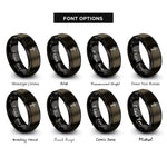 font options for inside engraving on gunmetal & black knotwork cross rings