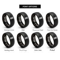 font options for inside engraving on black knurled grip rings