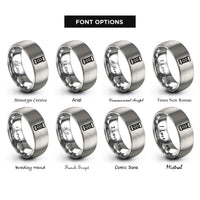 font options for inside engraving on grey knurled grip rings