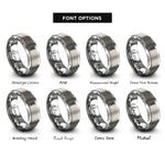 font options for inside engraving on grey knurled grip rings