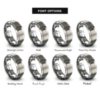 font options for inside engraving on grey knurled grip rings