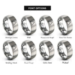 font options for inside engraving on silver koch curve rings