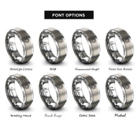 font options for inside engraving on gray koch snowflake rings