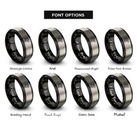 font options for inside engraving on black & grey koi scales rings
