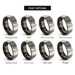 font options for inside engraving on gunmetal & gray koi scales rings