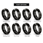 font options for inside engraving on black & silver komodo dragon rings