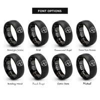 font options for inside engraving on black komodo dragon rings