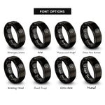 font options for inside engraving on black komodo dragon rings