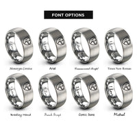font options for inside engraving on silver komodo dragon rings