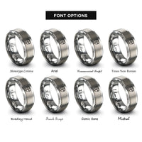 font options for inside engraving on silver komodo dragon rings