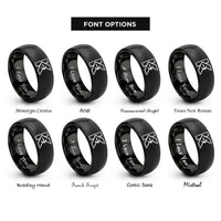 font options for inside engraving on black kotlin rings