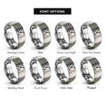 font options for inside engraving on gray kotlin rings