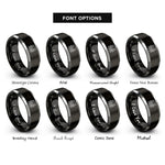 font options for inside engraving on black & grey kraken tentacles rings