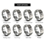 font options for inside engraving on silver kraken tentacles rings