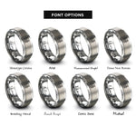 font options for inside engraving on gray kraken tentacles rings