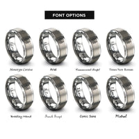 font options for inside engraving on gray kraken tentacles rings