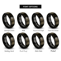 font options for inside engraving on gunmetal & black kraken tentacles rings