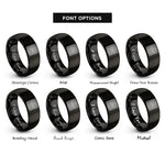 font options for inside engraving on black kruskals algorithm maze rings