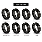 font options for inside engraving on black kruskals algorithm maze rings