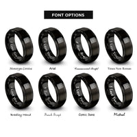 font options for inside engraving on black kruskals algorithm maze rings