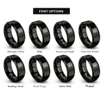 font options for inside engraving on black kruskals algorithm maze rings