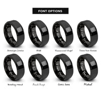 font options for inside engraving on black kruskals algorithm maze rings