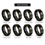 font options for inside engraving on gunmetal & black kruskals algorithm maze rings