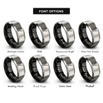 font options for inside engraving on black & silver kudu horns skull rings