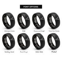 font options for inside engraving on black kudu horns skull rings