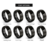 font options for inside engraving on black kudu horns skull rings