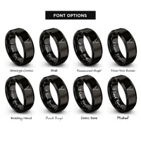 font options for inside engraving on black kudu horns skull rings