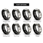 font options for inside engraving on black & grey kumano kodo rings