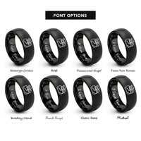 font options for inside engraving on black kumano kodo rings