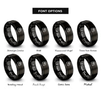 font options for inside engraving on black kumano kodo rings