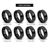 font options for inside engraving on black kumano kodo rings