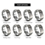 font options for inside engraving on gray kumano kodo rings