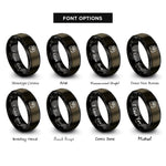 font options for inside engraving on gunmetal & black kumano kodo rings