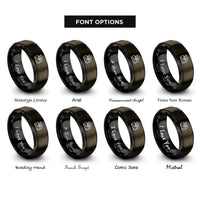 font options for inside engraving on gunmetal & black kumano kodo rings