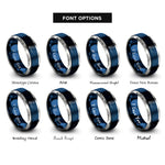 font options for inside engraving on blue & gray l sit rings rings