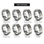 font options for inside engraving on grey lab coat icon rings