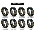 font options for inside engraving on gunmetal & blue lab coat icon rings