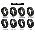 font options for inside engraving on black lab technician rings