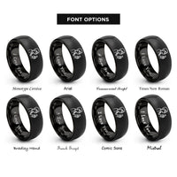 font options for inside engraving on black lab technician rings