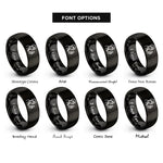 font options for inside engraving on black lab technician rings