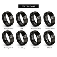font options for inside engraving on black lab technician rings