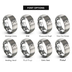 font options for inside engraving on silver lab tongs rings