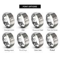 font options for inside engraving on silver lab tongs rings